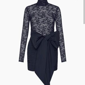 Rebecca Vallance Delta Lace & Taffeta Bow Minidress